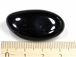 Турмалин черный, Шерл, галтовка, Бразилия (34*20*13 мм, 15 г) №28484