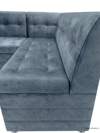 Кухонный Угловой диван "ФОРУМ-5МН" Стандартный велюр Серый, правый