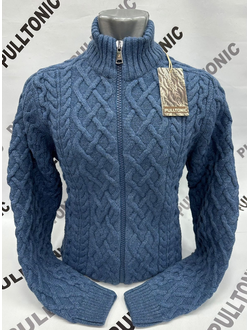 Мужской свитер однотонный с горлом светло синий