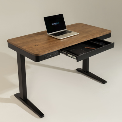 Умный стол 120×60 чёрный | массив дуба венге