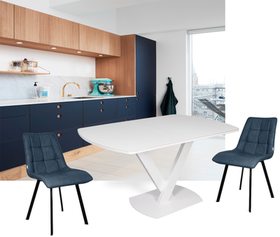 FAUST белый металл/ экстрабелое стекло 140(+40)x80