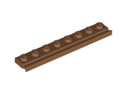 Plate, Modified 1 x 8 with Door Rail, Medium Nougat (4510 / 6228396)