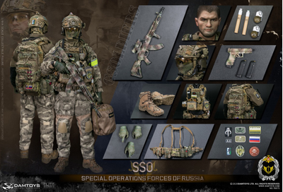 Боец сил специальных операций РФ (ССО, Хабиб) 1/6 SPECIAL OPERATIONS RUSSIA SSO 78075 DAMTOYS