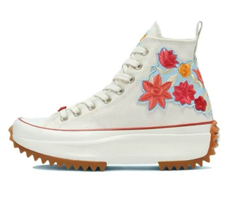 Converse Run Star Hike High Top Embroidered Floral White