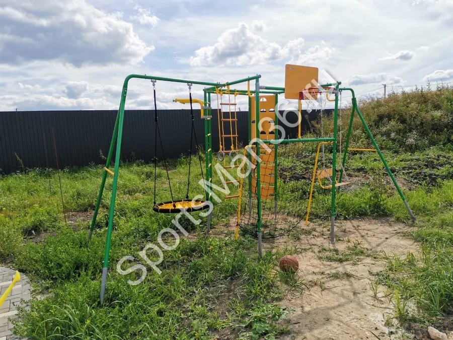 УДСК-7 "АТЛЕТ-Т" С ДВУМЯ ДОП. СЕКЦИЯМИ КАЧЕЛИ, ЗЕЛЁНЫЙ