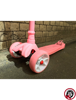 Трехколесный самокат Scooter Maxi Розовый с широкими колесами