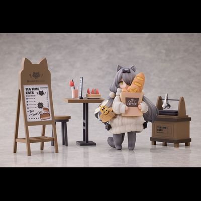 Набор из двух фигурок с декорациями Customer Cat DLC Series, Tea Time Cats Meow Town &quot;Bread House&quot;