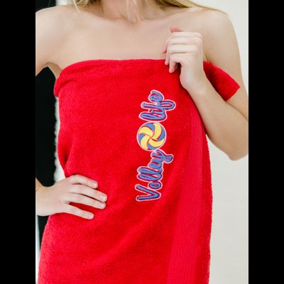 Полотенце большое красное