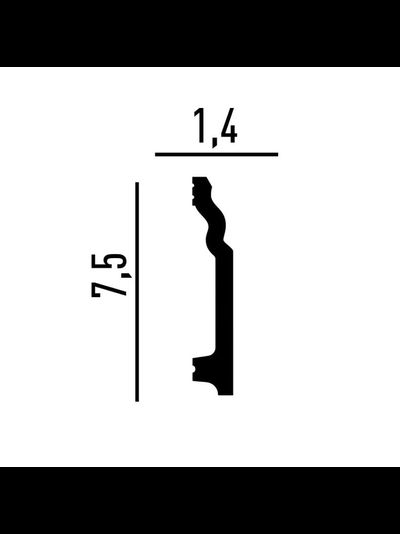 Плинтус напольный Перфект Plus P157, из дюрополимера, влагостойкий, под покраску, 2 метра