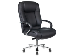 Кресло руководителя Бюрократ T-9925SL черный кожа крестов. металл хром