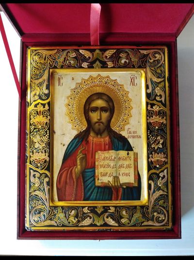 Господь Вседержитель. Спаситель. Рукописная икона 22х28см.