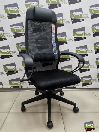 Кресло ErgoLife Sit 10 B1-111K - Mesh(X2)+UMF(X1) /Ub00/Wh00/K1bL(TG1.0Pl/M09.B11.G19.W02) (Черный)