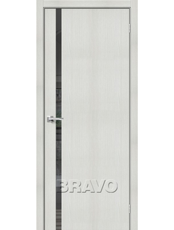Межкомнатная дверь с экошпоном Браво-1.55 Bianco Veralinga/Mirox Grey