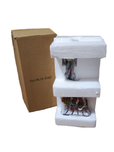 Фонарь новогодний со светодиодами "Дед Мороз в санях", 16*12*39см