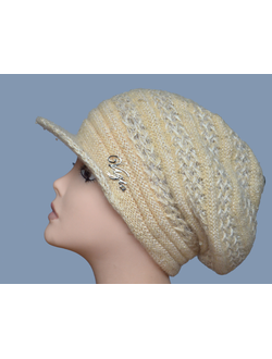 Vizio 6163 итальянская вязаная кепка зимняя песочного цвета фото