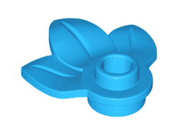 Plant Plate, Round 1 x 1 with 3 Leaves, Dark Azure (32607 / 6267711 / 6329951 / 6445063)