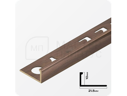 Профиль L-образный латунный 10 мм NEEXY PVL02-04 ANTBL Антик бронза светлая 2.7 м