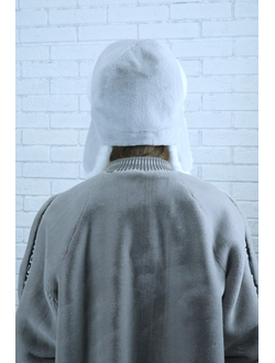 Ушанка "Гармония" цвет серебро + белый