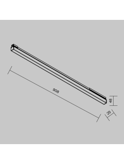 Уличный трековый светильник Basis Exility IP 3000К 24Вт 120° черный, O-TR02-1-S-24WB3K, Maytoni