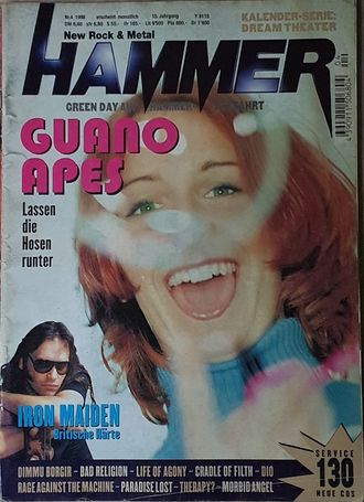 Metal Hammer Deutsch Magazine April 1998 Guano Apes, Iron Maiden, Иностранные журналы, Intpressshop