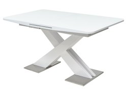 Стол CONTI 140 WHITE GLASS белый глянец М-City