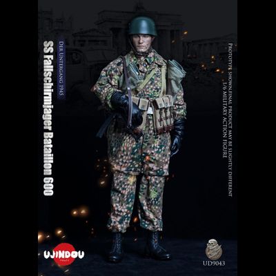 Немецкий десантник - Коллекционная ФИГУРА 1/6 WWII Fallschirmjager Bataillon 600 DER UNTERGANG 1945 (UD9043) - UJINDOU