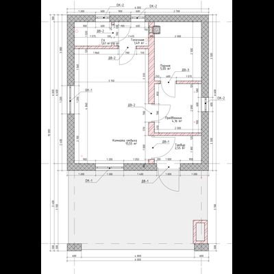 Одноэтажная баня с одной спальней 30м² (S98)
