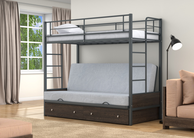 Двухъярусная кровать-диван Дакар 1 Серый (вставки венге) фото 6