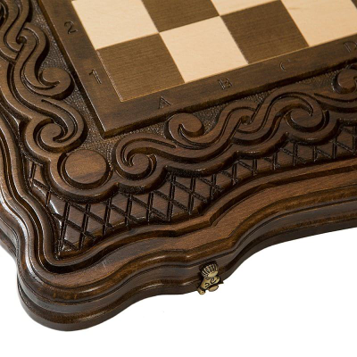 Шахматы с нардами, резные "Бриз" от мастера Карена Халеяна