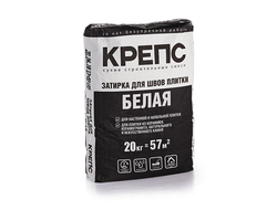 Затирка для швов Крепс белая, 20 кг