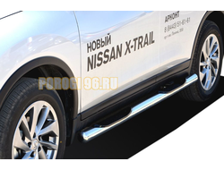 Пороги труба с проступью d76 для Nissan X-trail T32 (2018-)