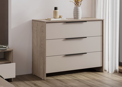 Камелия комод 3 ящика Дуб Эндгрейн/Меланж