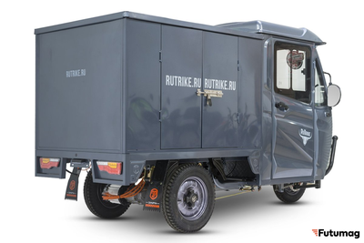 Грузовой электротрицикл Rutrike КАРГО Кабина Дуал NEXT 72V 2000W серый