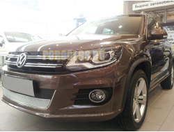 Защита радиатора Volkswagen Tiguan (рестайлинг) 2011-2016 chrome PREMIUM