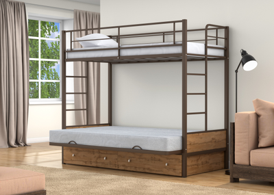 Двухъярусная кровать-диван Дакар 1 Коричневый (вставки дуб крафт табак) фото 7