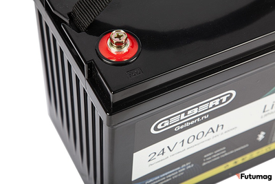 Литиевый тяговый аккумулятор Gelbert LiFePO4 (24V/100Ah/120А/2,400Wh) Bluetooth