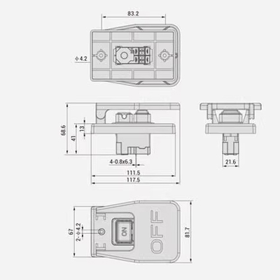 Магнитная кнопка с аварийным флажком OFF