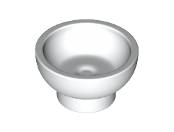 Minifigure, Utensil Bowl, White (34172 / 6198979 / 6474222)