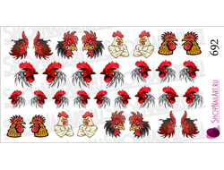 Слайдер-дизайн 692 - Крутые петухи, рисунки