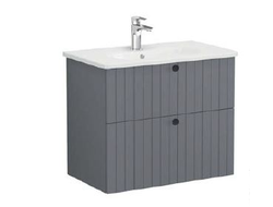 Модуль с круглой раковиной, Vitra Root Groove, 80 см, 2 ящика, матовый серый, 69438