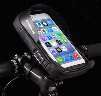 Держатель смартфона RockBros B17, 6", водонепр., черн.