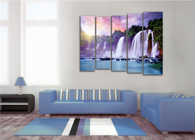 Модульная картина "Диковинный водопад"