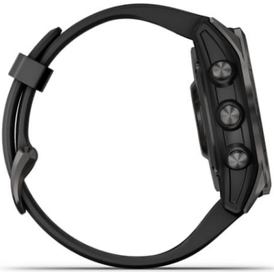 Умные часы Garmin Fenix 7s Sapphire Solar титановый серый DLC с черным ремешком