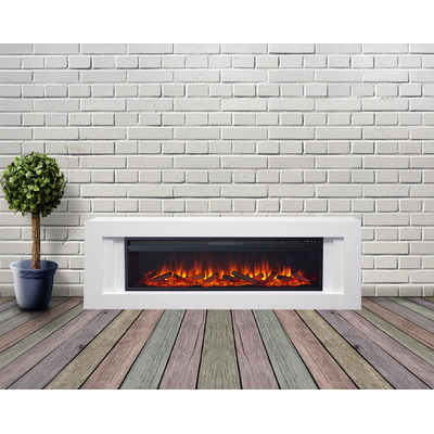 Линейный электрокамин Line WT с очагом Vision 42 LOG LED