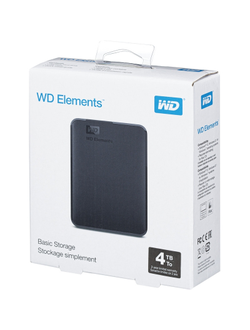 Портативный HDD WD Elements Portable 4Tb 2.5, USB 3.0, WDBW8U0040BBK-EEUE