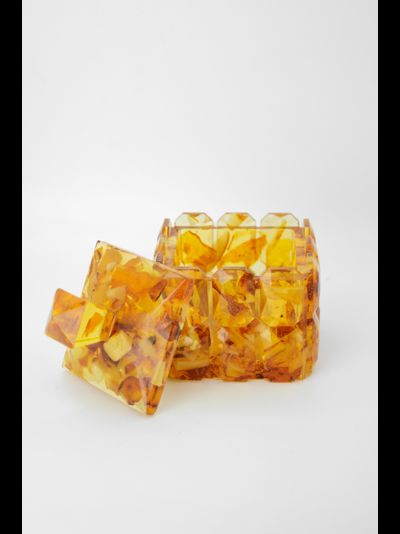 Шкатулка "Царская" со срезом янтаря