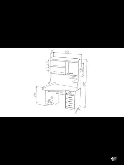 СК-25 угловой компьютерный стол с надстройкой Крафт светлый