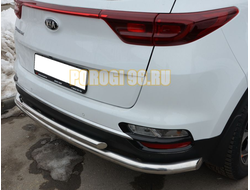 Защита заднего бампера угловая большая двойная d60/42 для Kia Sportage 2018-2021