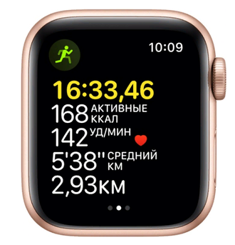 Apple Watch SE GPS 44мм корпус из алюминия розовое золото + ремешок сияющая звезда (MKQ03RU/A)