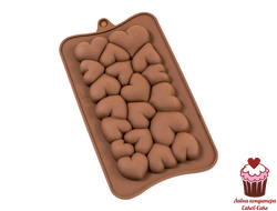 Форма силиконовая для шоколада Плитка "Объёмные сердца"